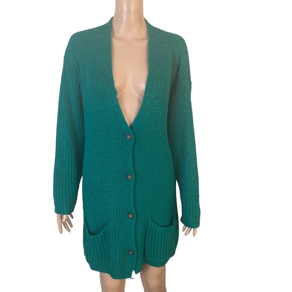 Vintage Reed Hunter Cardigan Womens Small Wool Blend Green VNeck - Picture 12 of 15